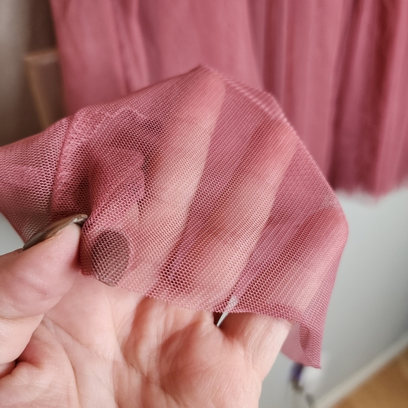 NWT Torrid Mauve Pink Pleated Mesh Midi Skirt Pull On Stretch Size Large XL (0) - Picture 9 of 14